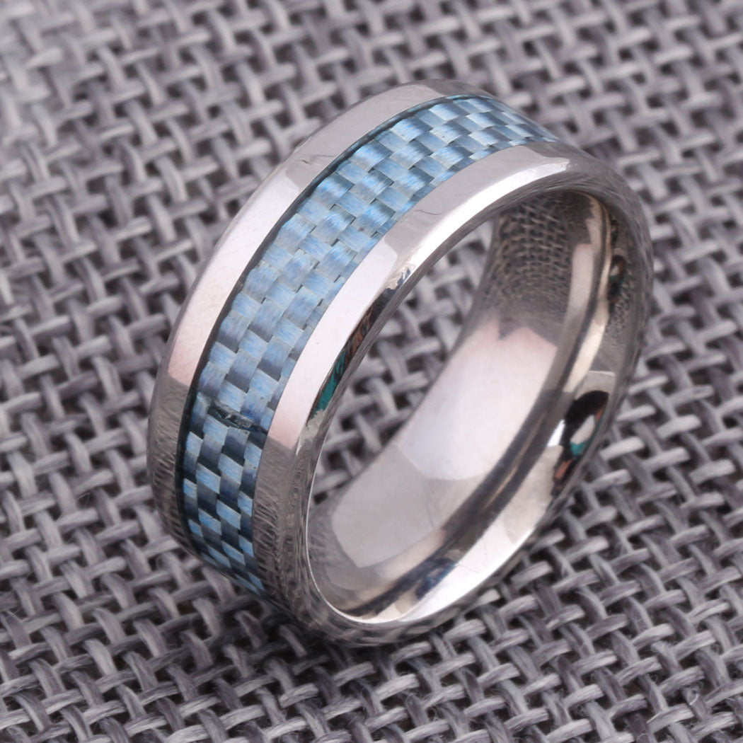 Damen Edelstahlring mit karbonfaserner Einsätzen Shop Nory