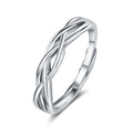 Damen Zarter, geschwungener Edelstahlring mit modernem Zopfdesign Shop Nory