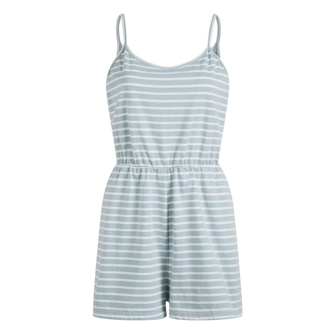 Damen stylischer Jumpsuit mit verstellbaren Trägern und Gummizug in der Taille Shopnory