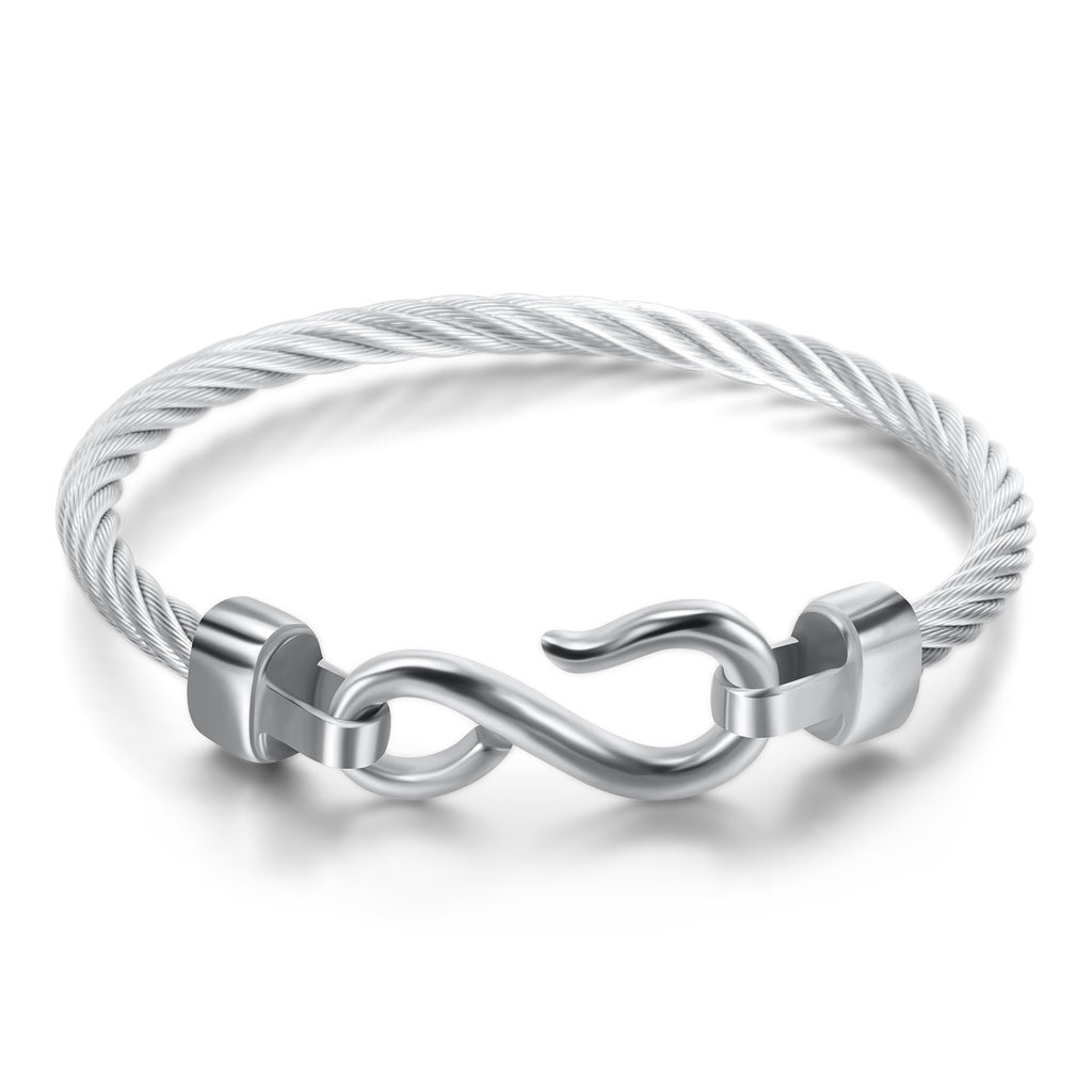 Damen Edelstahlarmband mit elegantem Kabeldesign und stilvollem Verschluss Shop Nory