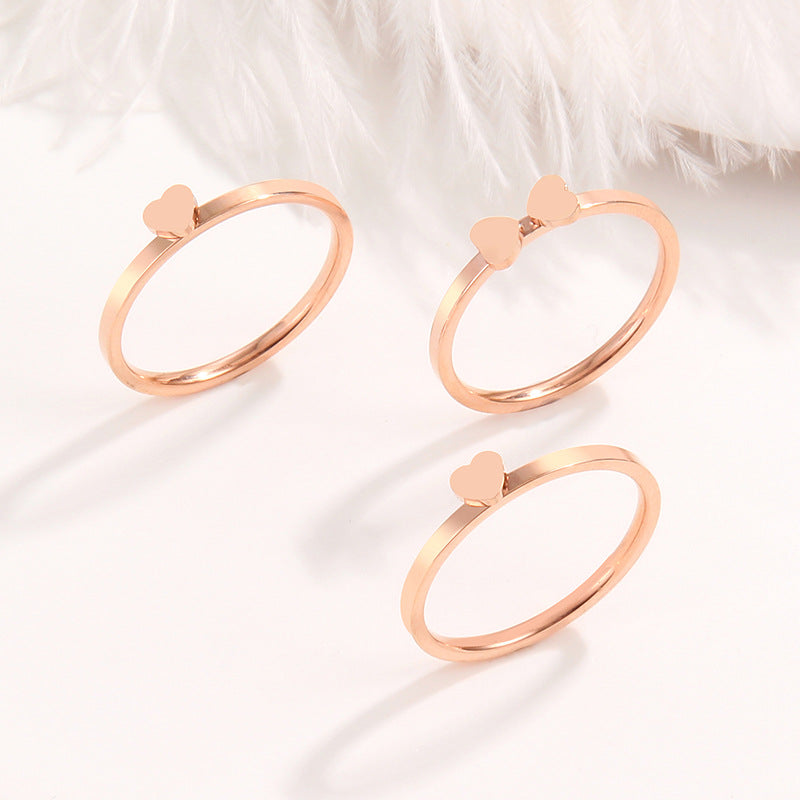 Damen Ring mit Herzen und geschichteten Bändern Shop Nory