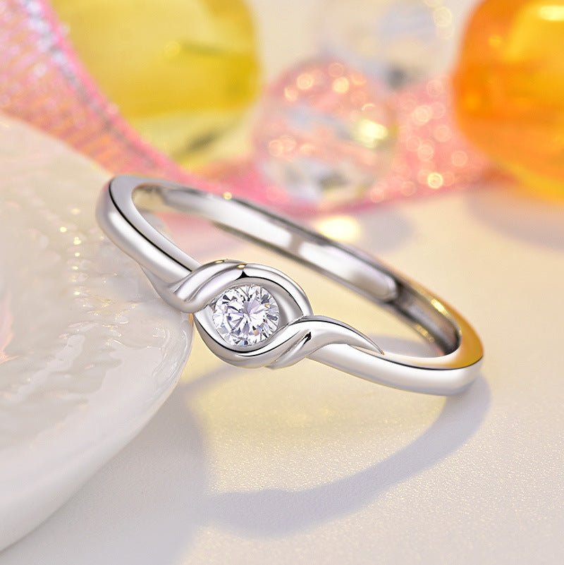 Damenring mit elegantem Wellen-Design und funkelndem Zirkonia Shop Nory