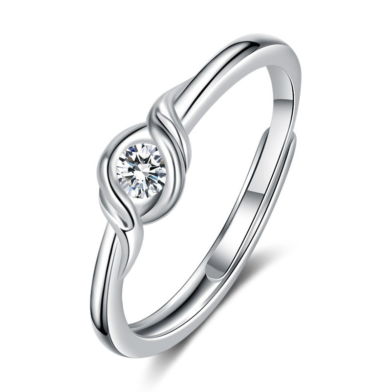 Damenring mit elegantem Wellen-Design und funkelndem Zirkonia Shop Nory
