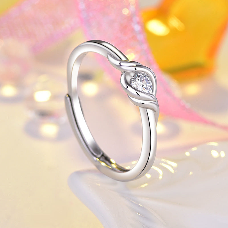 Damenring mit elegantem Wellen-Design und funkelndem Zirkonia Shop Nory