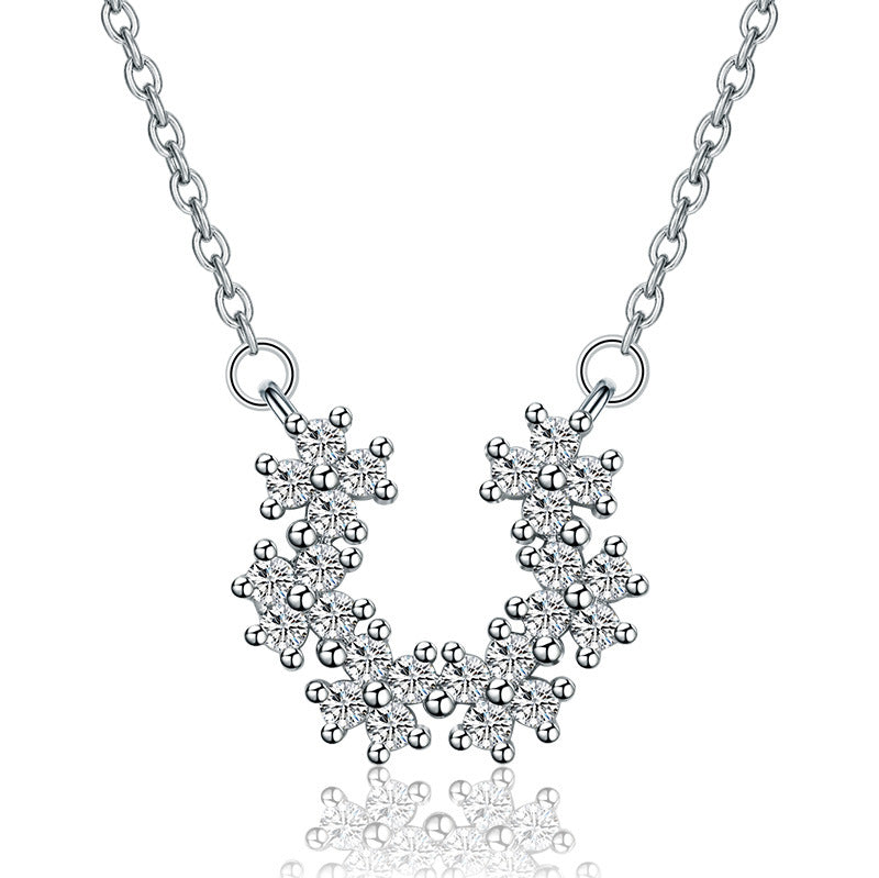 Damen Halskette mit funkelndem Schneeflocken-Design und hochwertigem Zirkonia-Besatz Shop Nory