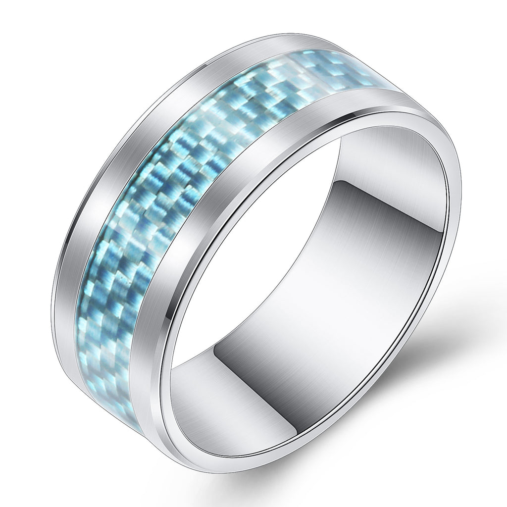Damen Edelstahlring mit karbonfaserner Einsätzen Shop Nory