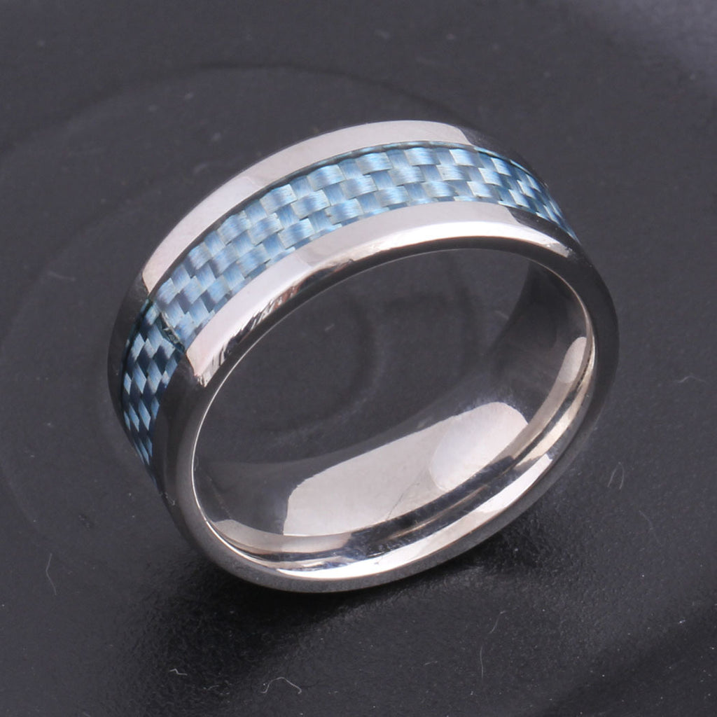 Damen Edelstahlring mit karbonfaserner Einsätzen Shop Nory