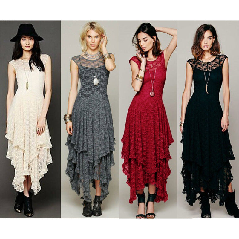 Damen Festliches Kleid mit voluminösem Rock und raffinierten Rüschendetails Shopnory