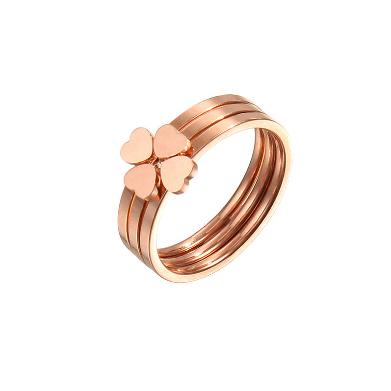 Damen Ring mit Herzen und geschichteten Bändern Shop Nory