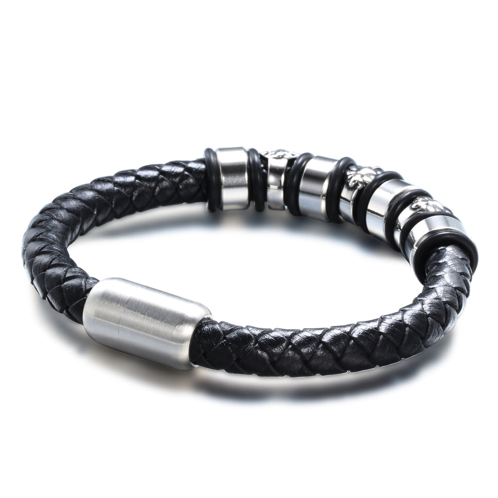 Herren Lederarmband mit stilvollen Löwenanhängern Shop Nory