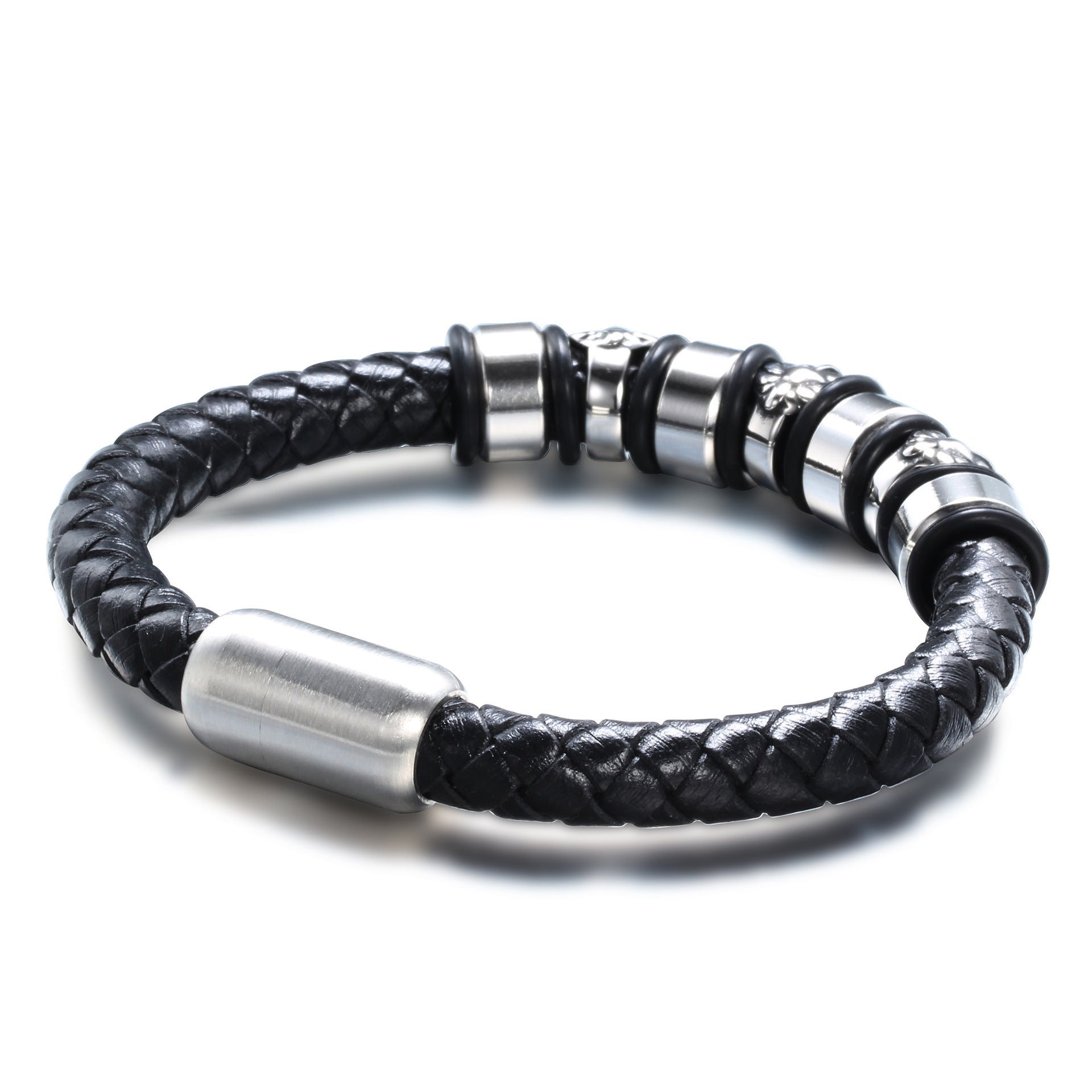 Herren Lederarmband mit stilvollen Löwenanhängern Shop Nory