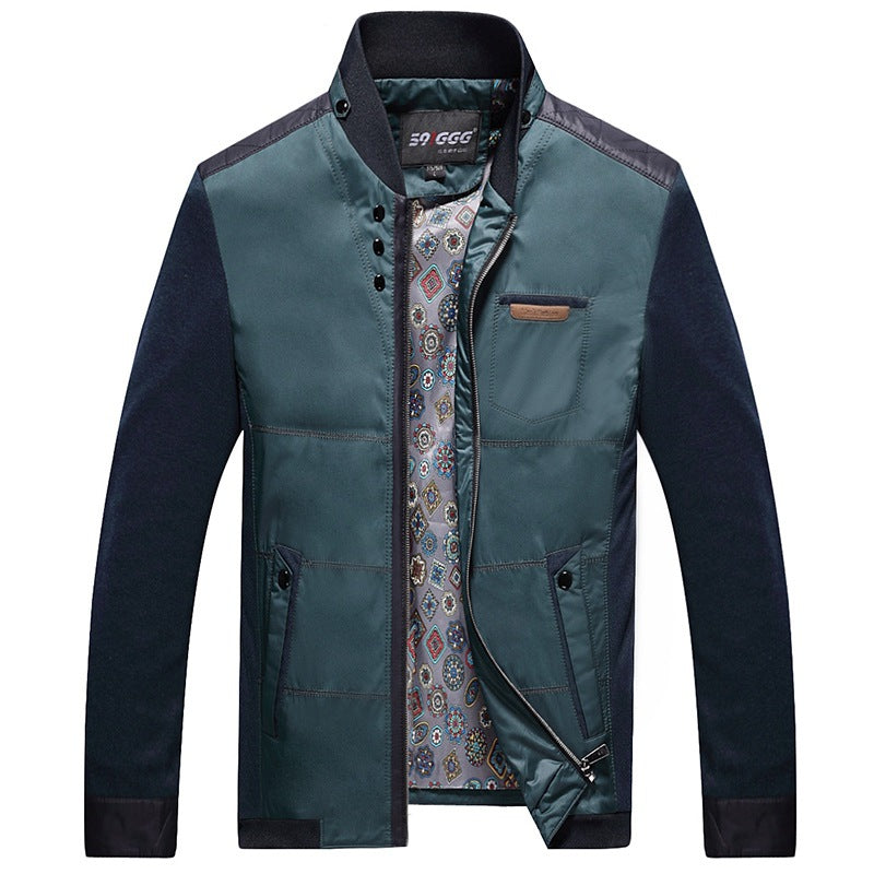 Herren Übergangsjacke mit Stehkragen und gemustertem Innenfutter Shop Nory