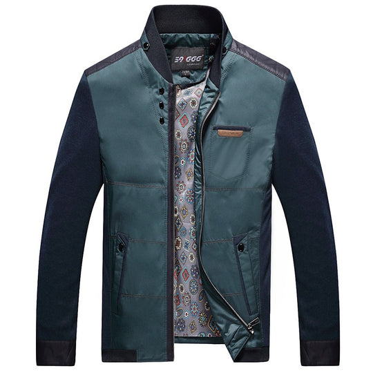 Herren Übergangsjacke mit Stehkragen und gemustertem Innenfutter Shop Nory