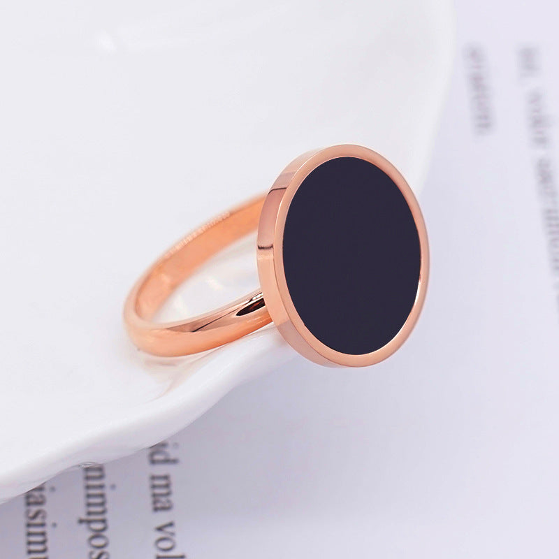 Damen eleganter Statement-Ring mit polierter Oberfläche und großem Schmuckstein Shop Nory