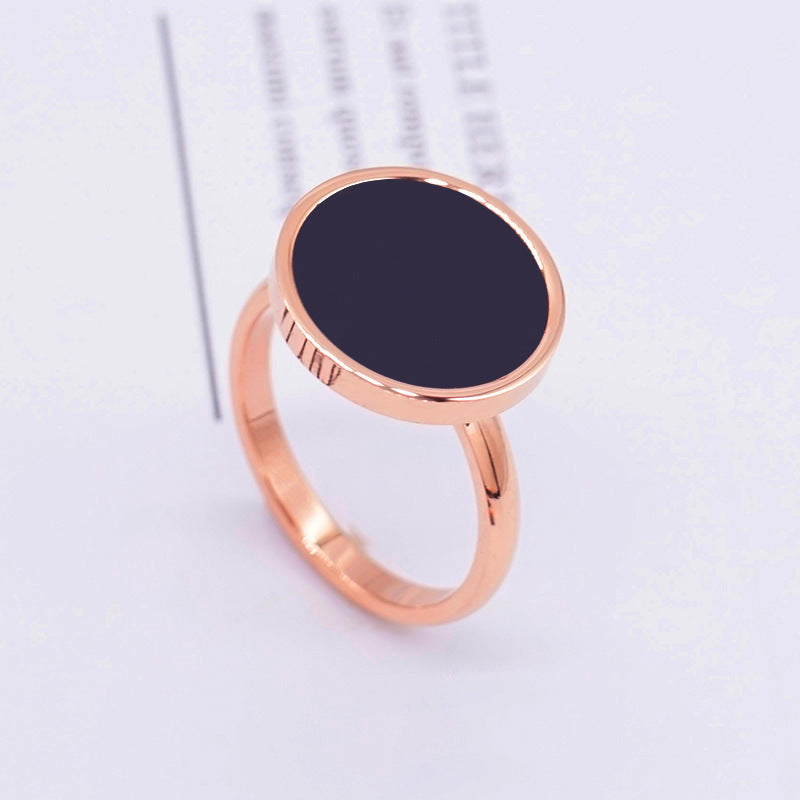 Damen eleganter Statement-Ring mit polierter Oberfläche und großem Schmuckstein Shop Nory
