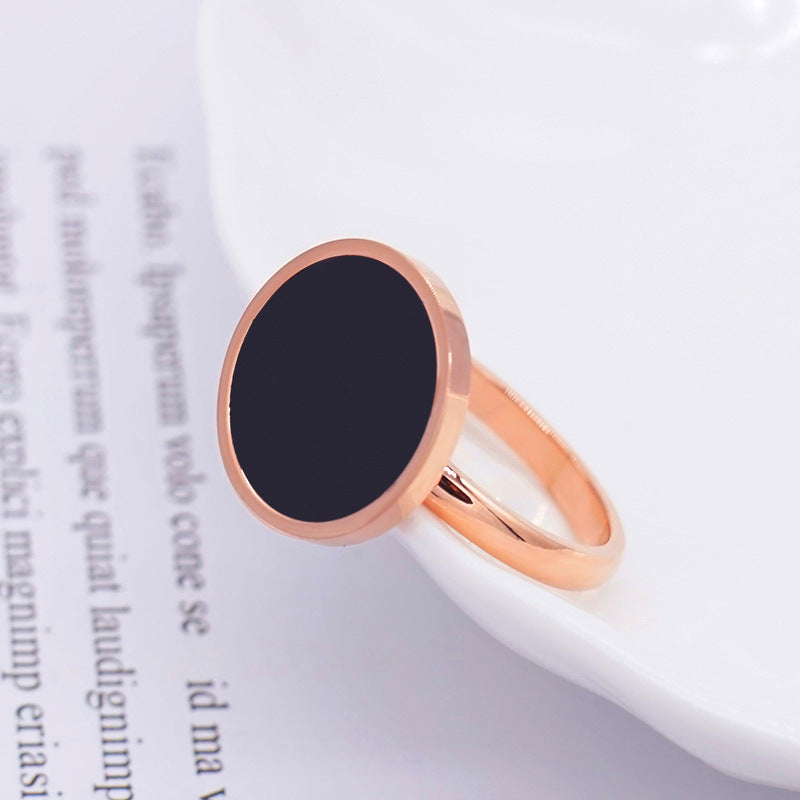 Damen eleganter Statement-Ring mit polierter Oberfläche und großem Schmuckstein Shop Nory