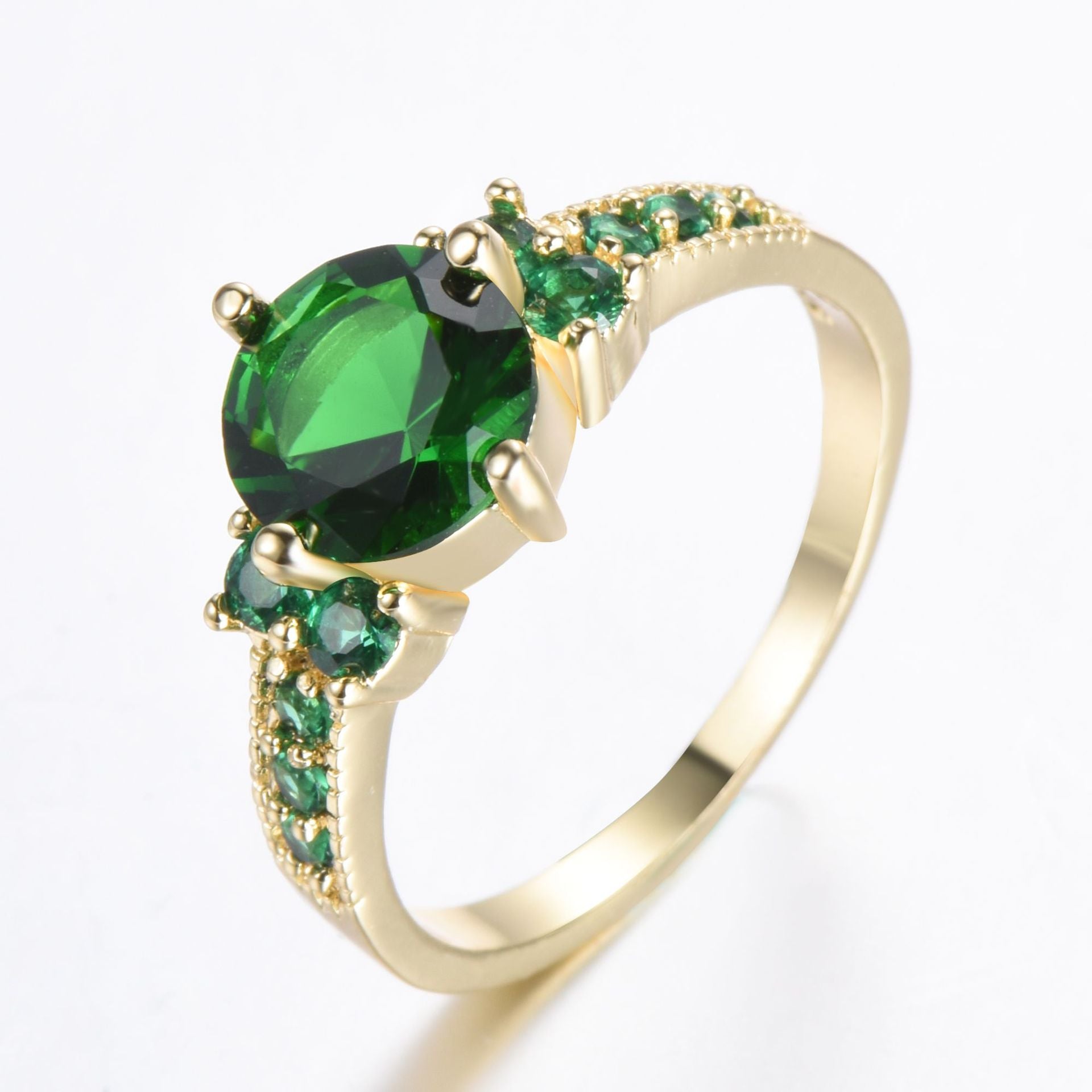 Damen Ring mit extravaganten Zirkonia-Einsätzen und funkelndem Rosenquarz Shop Nory