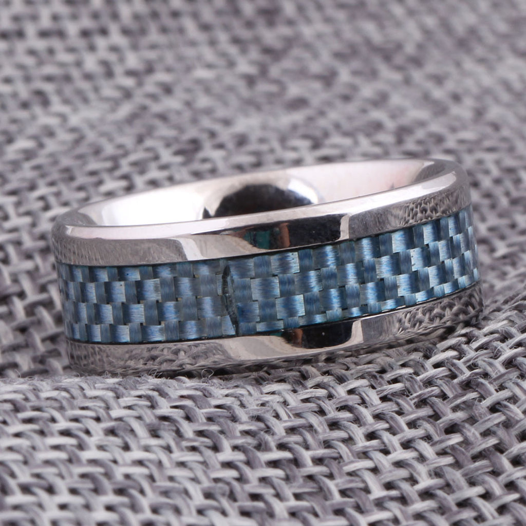 Damen Edelstahlring mit karbonfaserner Einsätzen Shop Nory