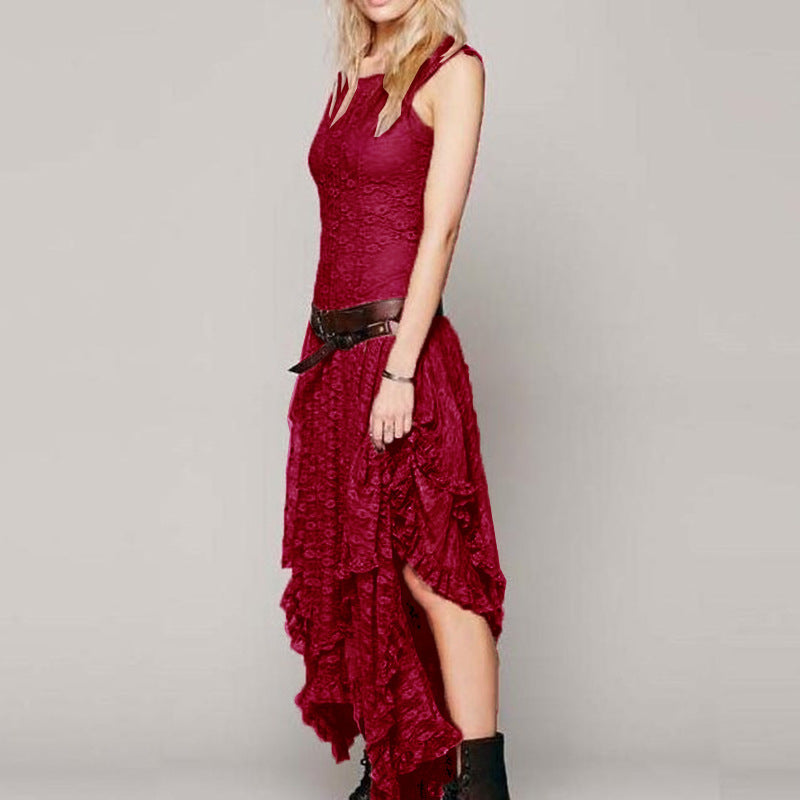 Damen Festliches Kleid mit voluminösem Rock und raffinierten Rüschendetails Shopnory