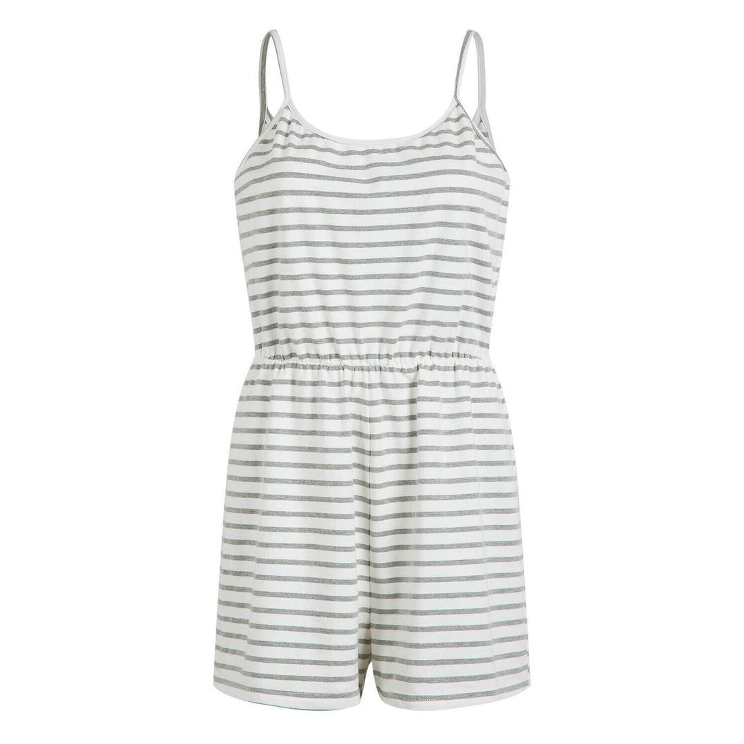 Damen stylischer Jumpsuit mit verstellbaren Trägern und Gummizug in der Taille Shopnory