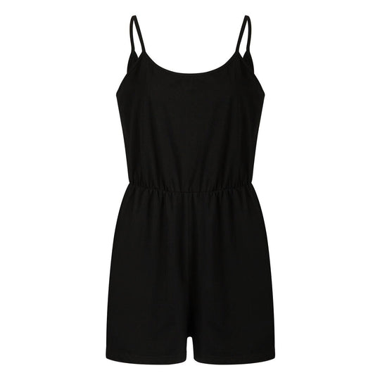 Damen stylischer Jumpsuit mit verstellbaren Trägern und Gummizug in der Taille Shopnory