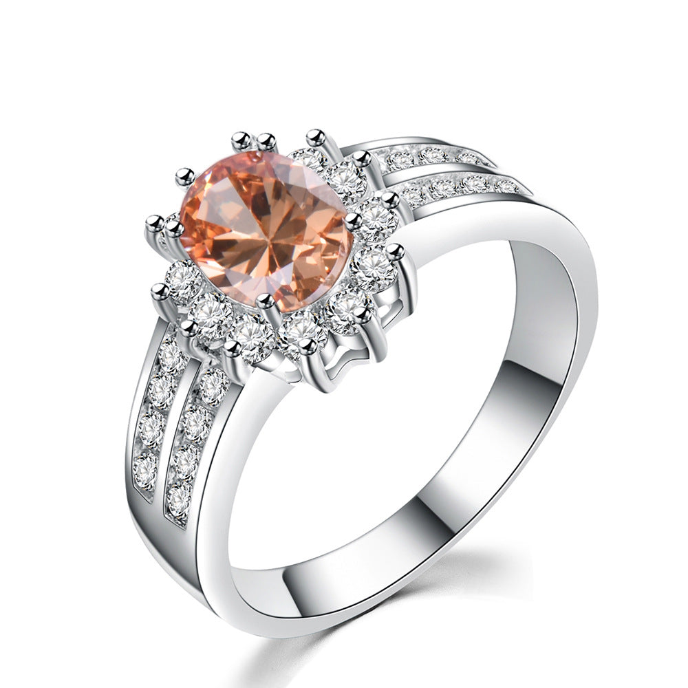 Damen Ring mit funkelndem grünem Edelstein und exquisiten Zirkonia-Verzierungen Shop Nory