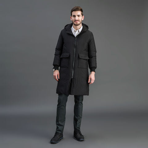 Herren Gefütterter Funktions-Parka mit Kapuze und knieumspielender Steppfüllung Shop Nory