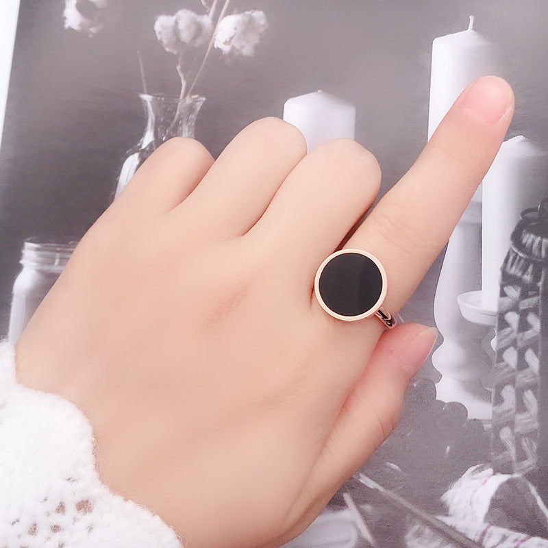 Damen eleganter Statement-Ring mit polierter Oberfläche und großem Schmuckstein Shop Nory