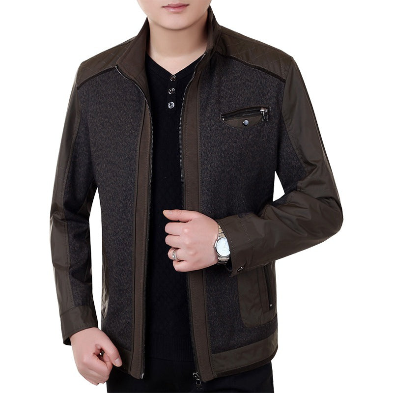 Herren Cityjacke im Materialmix mit Stehkragen und Brust-Reißverschluss Shop Nory