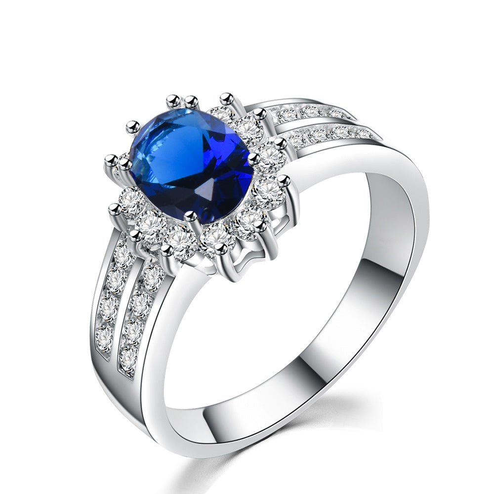 Damen Ring mit funkelndem grünem Edelstein und exquisiten Zirkonia-Verzierungen Shop Nory
