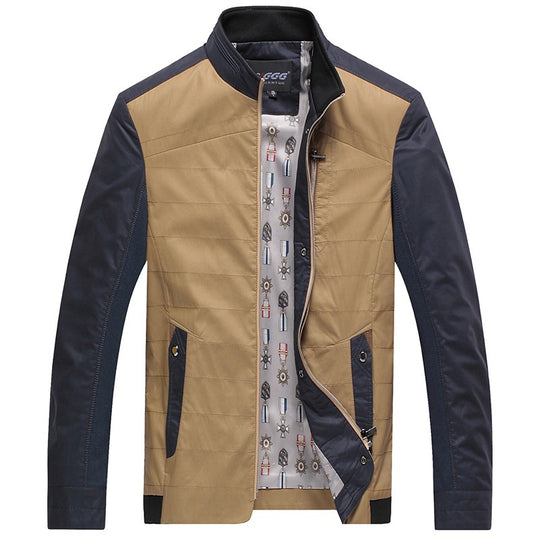 Herren leichte gesteppte Übergangsjacke mit Kontrastärmeln und Stehkragen Shop Nory