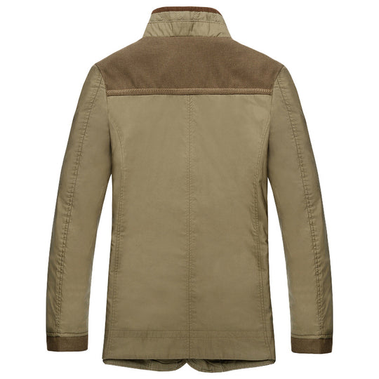 Herren Übergangsjacke im Fieldcoat-Stil mit Stehkragen und kariertem Innenfutter Shop Nory
