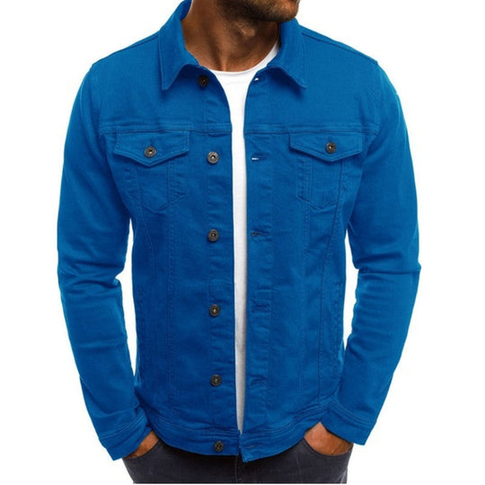 Herren Denim-Jacke mit klassischem Schnitt und funktionalen Brusttaschen