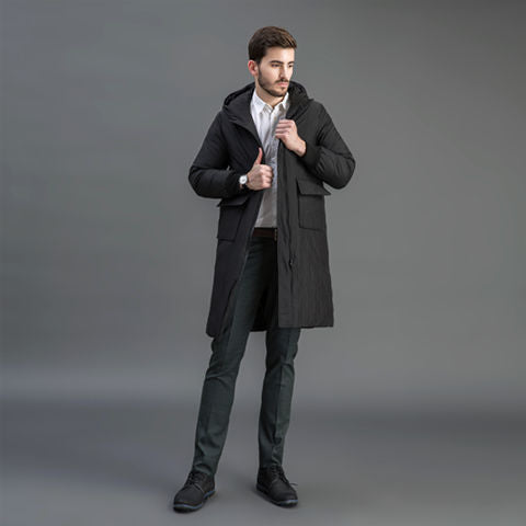 Herren Gefütterter Funktions-Parka mit Kapuze und knieumspielender Steppfüllung Shop Nory