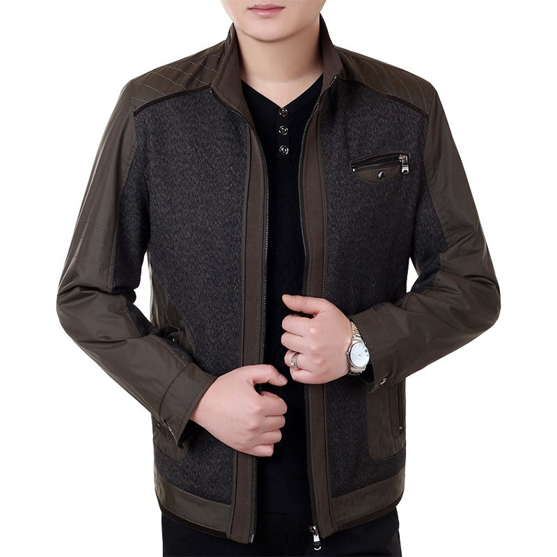 Herren Cityjacke im Materialmix mit Stehkragen und Brust-Reißverschluss Shop Nory