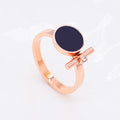 Damen eleganter Ring mit minimalistischem Design und strahlendem schwarzem Element Shop Nory