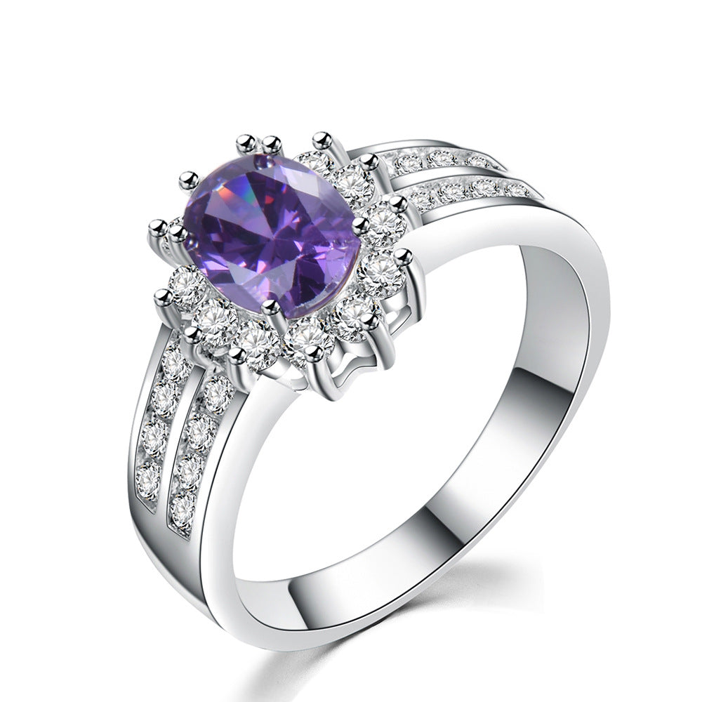 Damen Ring mit funkelndem grünem Edelstein und exquisiten Zirkonia-Verzierungen Shop Nory