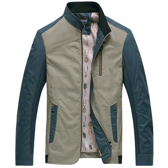 Herren leichte gesteppte Übergangsjacke mit Kontrastärmeln und Stehkragen Shop Nory