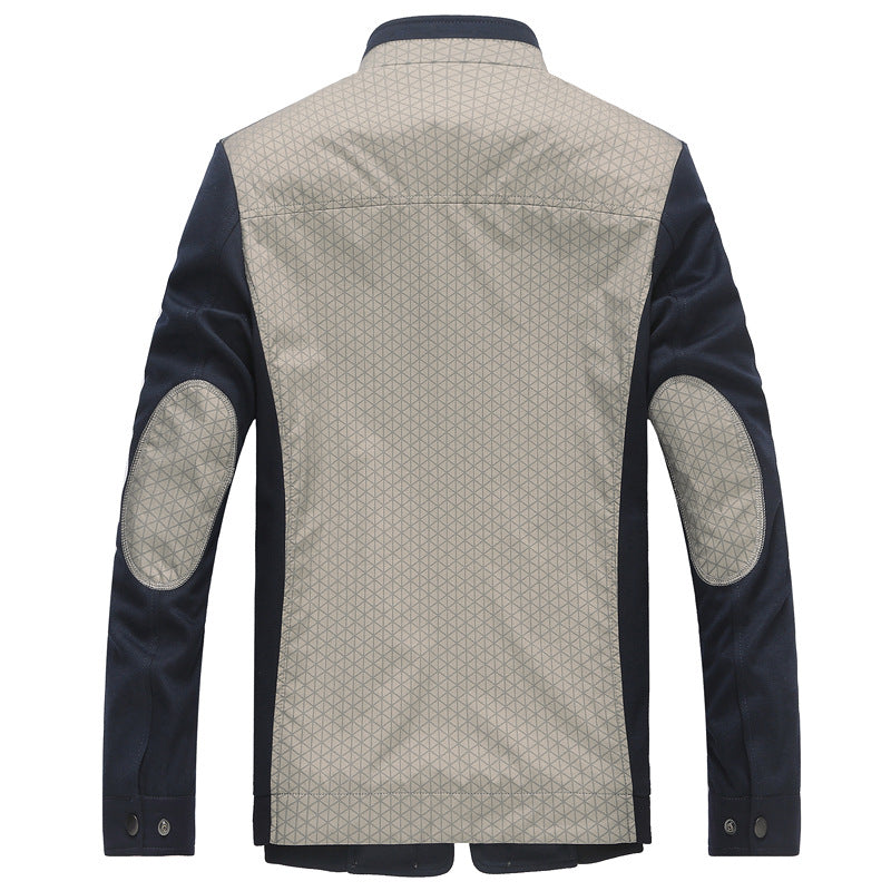 Herren Hybrid-Übergangsjacke mit gesteppter Front, Jersey-Ärmeln und Stehkragen Shop Nory