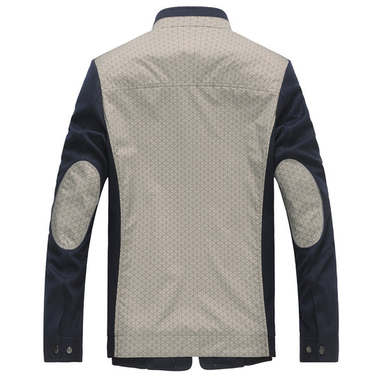 Herren Hybrid-Übergangsjacke mit gesteppter Front, Jersey-Ärmeln und Stehkragen Shop Nory