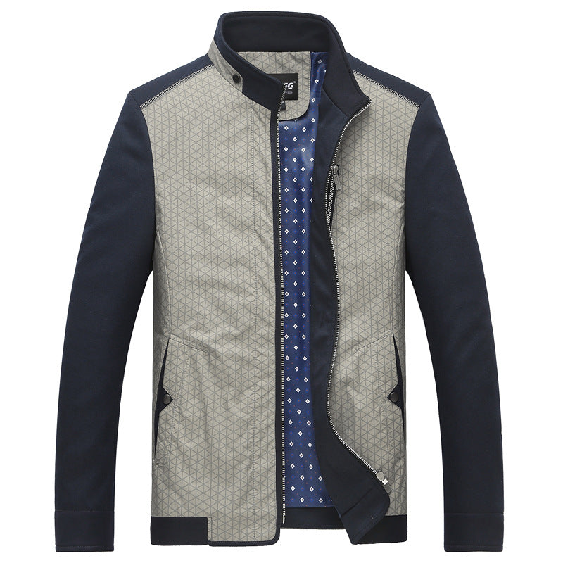 Herren Hybrid-Übergangsjacke mit gesteppter Front, Jersey-Ärmeln und Stehkragen Shop Nory