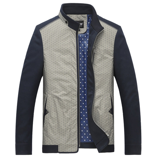 Herren Hybrid-Übergangsjacke mit gesteppter Front, Jersey-Ärmeln und Stehkragen Shop Nory