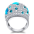 Damen Ring mit funkelndem Zirkonia-Besatz und farbigen Kristallen Shop Nory