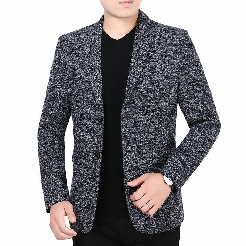 Herren Melierter Jersey-Blazer mit leichter Struktur und Zwei-Knopf-Silhouette Shop Nory