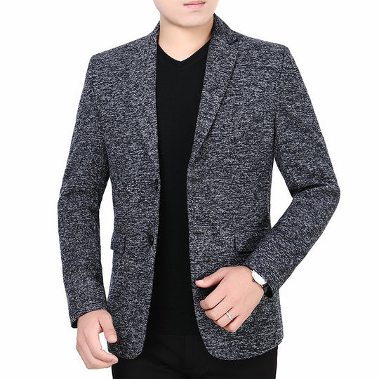 Herren Melierter Jersey-Blazer mit leichter Struktur und Zwei-Knopf-Silhouette Shop Nory
