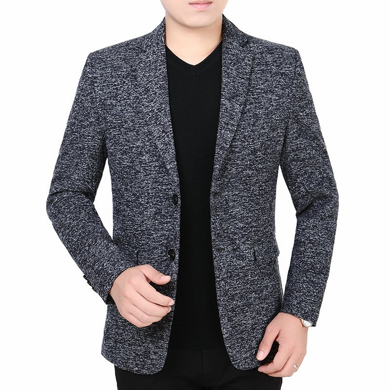 Herren Melierter Jersey-Blazer mit leichter Struktur und Zwei-Knopf-Silhouette Shop Nory