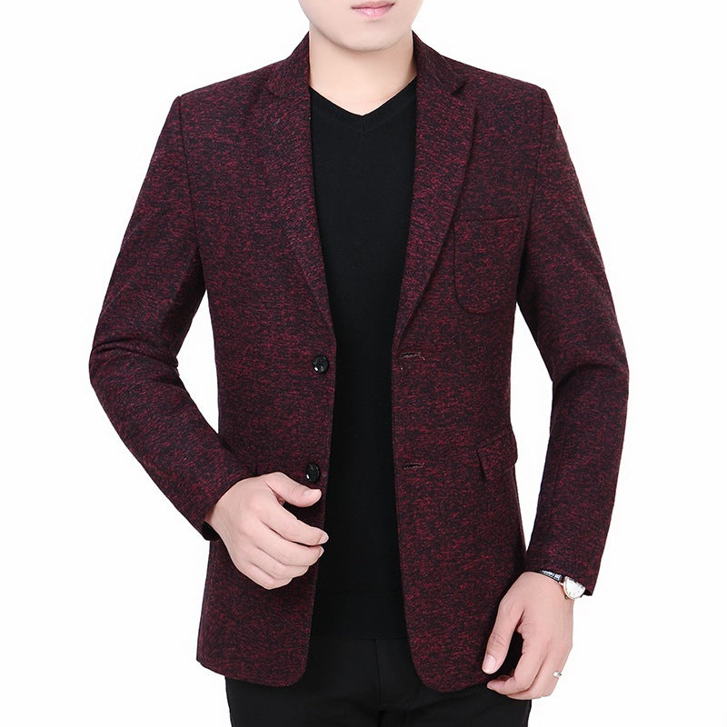 Herren Melierter Jersey-Blazer mit leichter Struktur und Zwei-Knopf-Silhouette Shop Nory