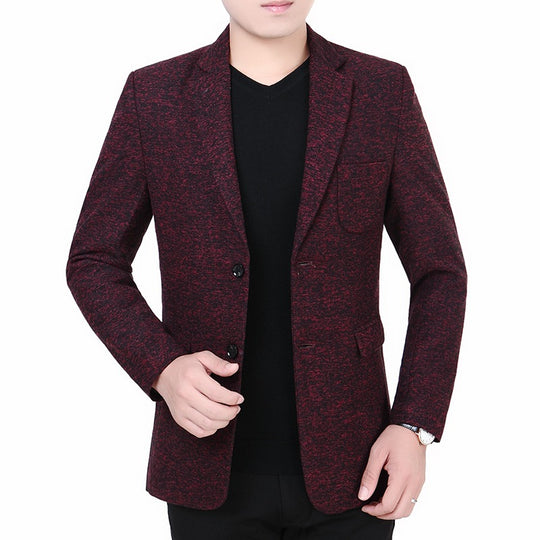 Herren Melierter Jersey-Blazer mit leichter Struktur und Zwei-Knopf-Silhouette Shop Nory