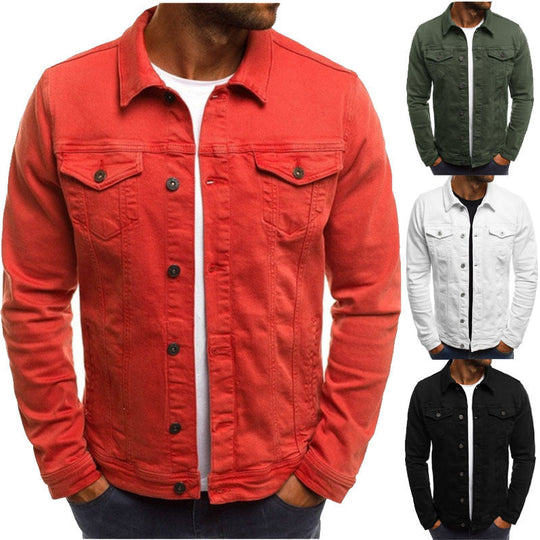 Herren Denim-Jacke mit klassischem Schnitt und funktionalen Brusttaschen