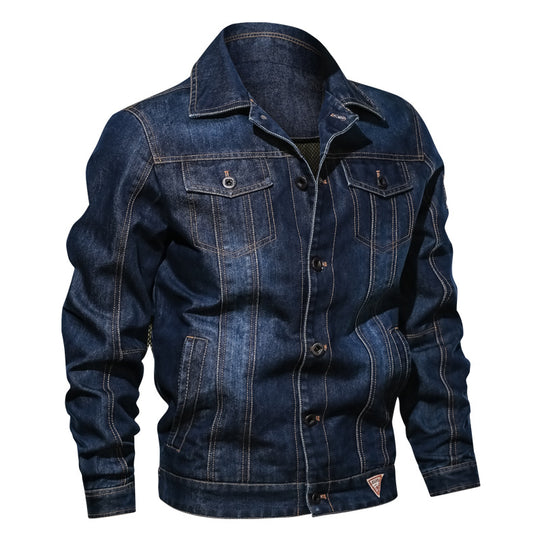 Herren Jeansjacke im modernen Trucker‑Cut mit kontrastierenden Nähten und Brustpattentaschen Shop Nory